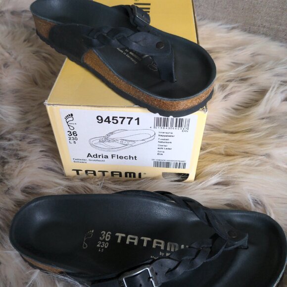 BIRKENSTOCK TATAMI ADRIA FLECHT BLACK LEATHER 36 NIB - Picture 5 of 7